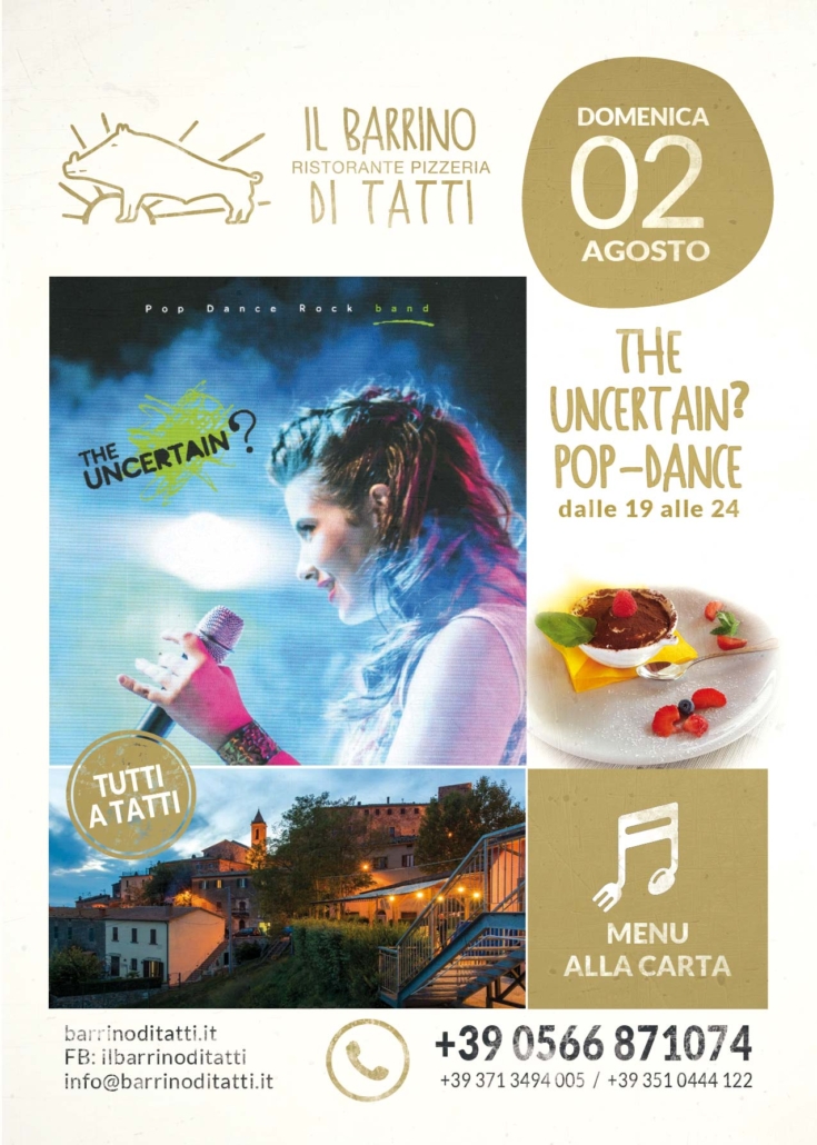 2 agosto 2020 - the uncertain pop-dance - Il Barrino di Tatti