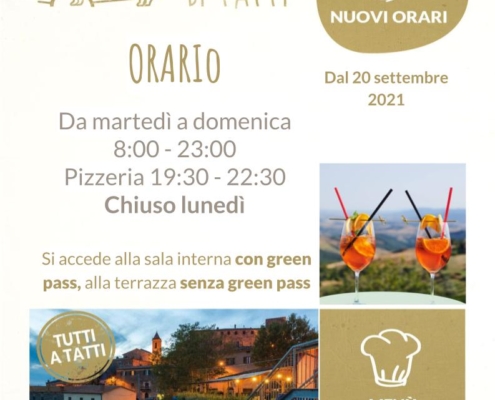 Orari dal 20/09/2021