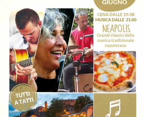 10 giugno - Cena con Neapolis, musica dal vivo - Barrino di Tatti