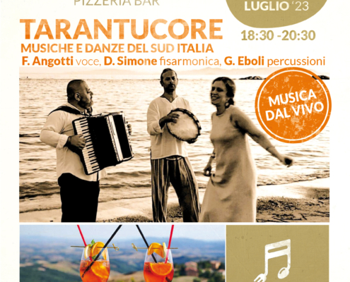 Tarantucore 7 luglio 2023 ore 18:30 - Aperimusc: aperitivo con musica dal vivo nella TERRAZZA ALTA super panoramica! - Il Barrino di Tatti