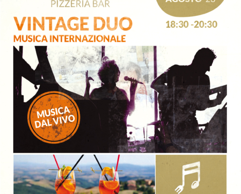 Vintage Duo - 3 agosto 2023 ore 18:30 - Aperimusc: aperitivo con musica dal vivo nella terrazza alta super panoramica! - Il Barrino di Tatti