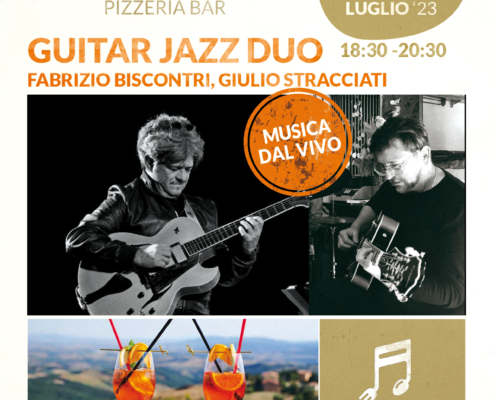 Guitar Jazz Duo - 21 luglio 2023 ore 18:30 - Aperimusc: aperitivo con musica dal vivo nella terrazza alta super panoramica! - Il Barrino di Tatti